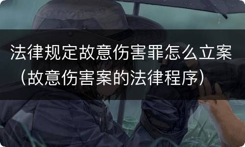 法律规定故意伤害罪怎么立案（故意伤害案的法律程序）