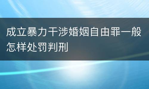成立暴力干涉婚姻自由罪一般怎样处罚判刑