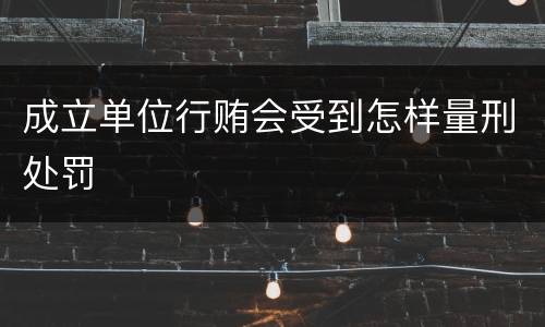 成立单位行贿会受到怎样量刑处罚