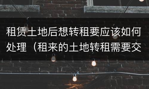 租赁土地后想转租要应该如何处理（租来的土地转租需要交什么税）