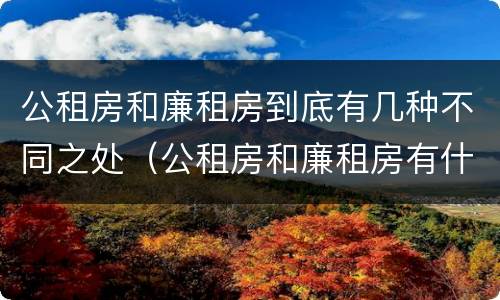 公租房和廉租房到底有几种不同之处（公租房和廉租房有什么区别呢）