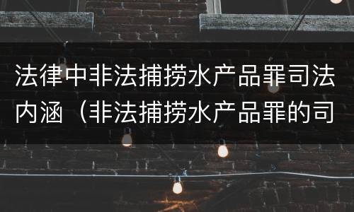 法律中非法捕捞水产品罪司法内涵（非法捕捞水产品罪的司法解释）
