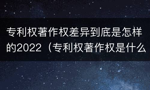 专利权著作权差异到底是怎样的2022（专利权著作权是什么意思）