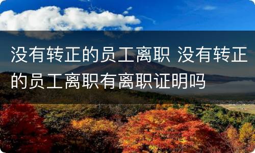 没有转正的员工离职 没有转正的员工离职有离职证明吗