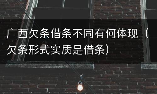 广西欠条借条不同有何体现（欠条形式实质是借条）