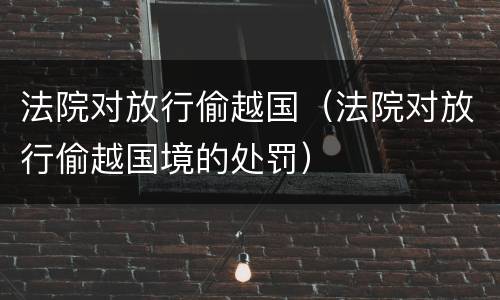 法院对放行偷越国（法院对放行偷越国境的处罚）