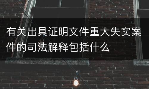 有关出具证明文件重大失实案件的司法解释包括什么