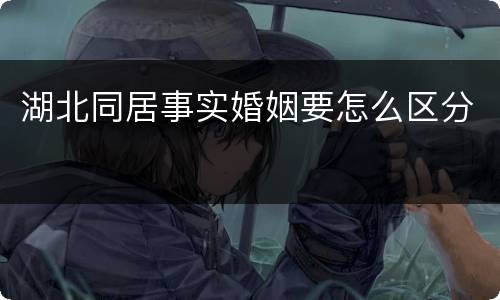 湖北同居事实婚姻要怎么区分