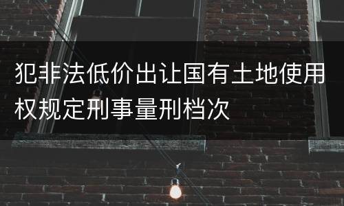 犯非法低价出让国有土地使用权规定刑事量刑档次