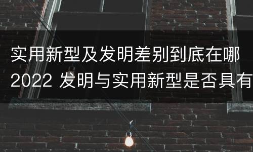实用新型及发明差别到底在哪2022 发明与实用新型是否具有实用性