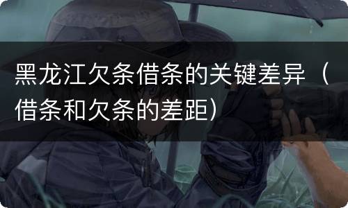 黑龙江欠条借条的关键差异（借条和欠条的差距）