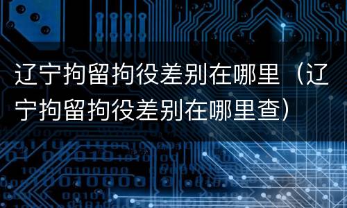 辽宁拘留拘役差别在哪里（辽宁拘留拘役差别在哪里查）