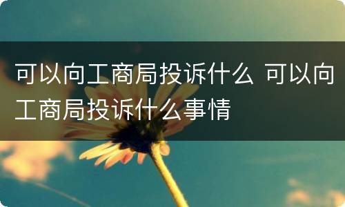 可以向工商局投诉什么 可以向工商局投诉什么事情