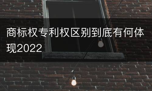 商标权专利权区别到底有何体现2022
