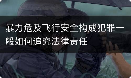 暴力危及飞行安全构成犯罪一般如何追究法律责任