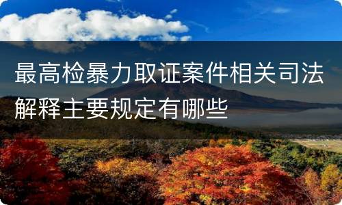 最高检暴力取证案件相关司法解释主要规定有哪些