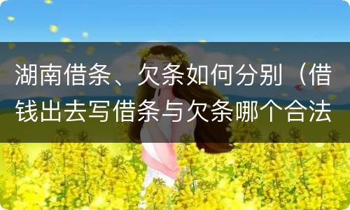 湖南借条、欠条如何分别（借钱出去写借条与欠条哪个合法）