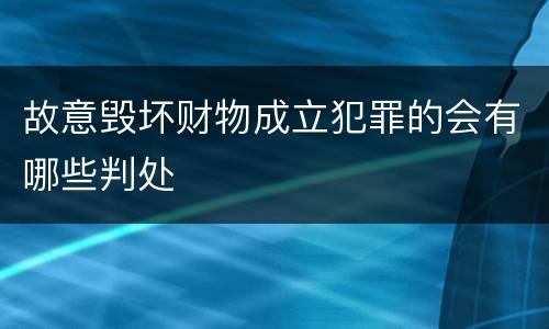 故意毁坏财物成立犯罪的会有哪些判处