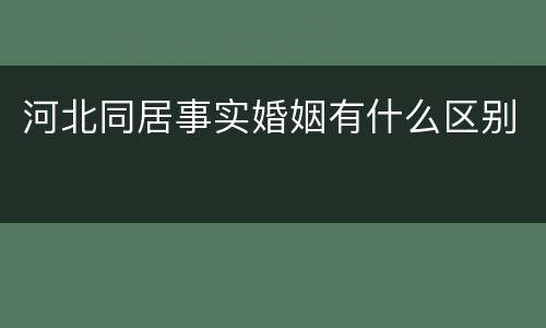 河北同居事实婚姻有什么区别