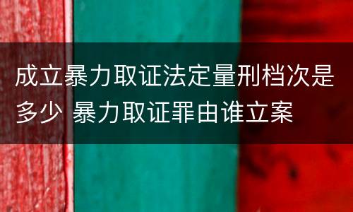 成立暴力取证法定量刑档次是多少 暴力取证罪由谁立案