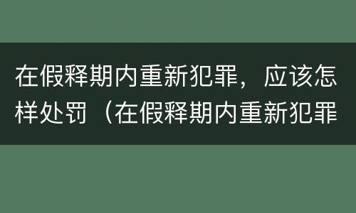 在假释期内重新犯罪，应该怎样处罚（在假释期内重新犯罪,应该怎样处罚他）