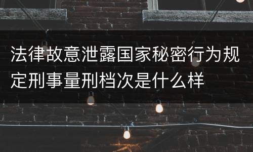 法律故意泄露国家秘密行为规定刑事量刑档次是什么样