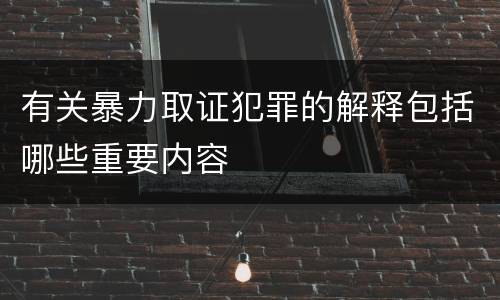有关暴力取证犯罪的解释包括哪些重要内容