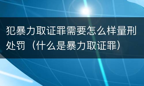 犯暴力取证罪需要怎么样量刑处罚（什么是暴力取证罪）