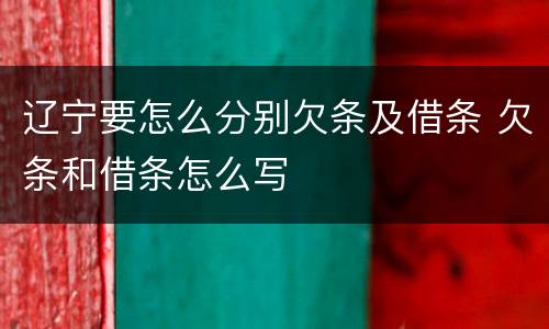 辽宁要怎么分别欠条及借条 欠条和借条怎么写