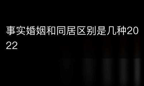 事实婚姻和同居区别是几种2022