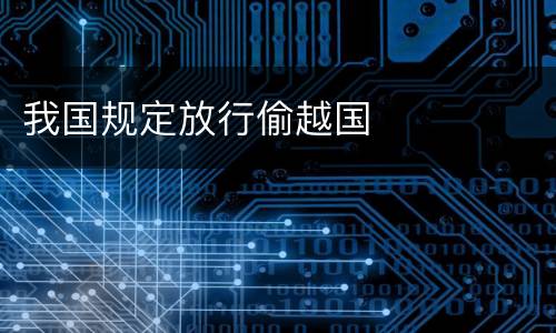 我国规定放行偷越国