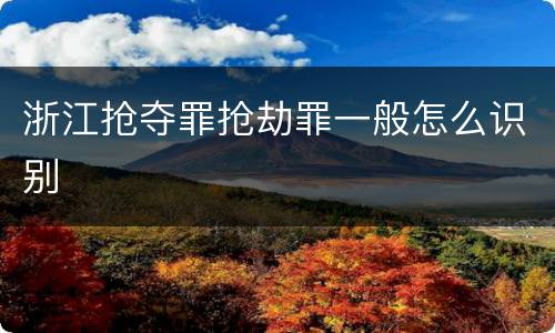 浙江抢夺罪抢劫罪一般怎么识别