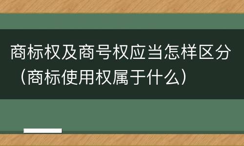 商标权及商号权应当怎样区分（商标使用权属于什么）