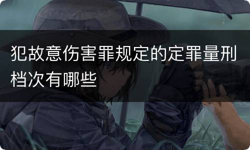 犯故意伤害罪规定的定罪量刑档次有哪些