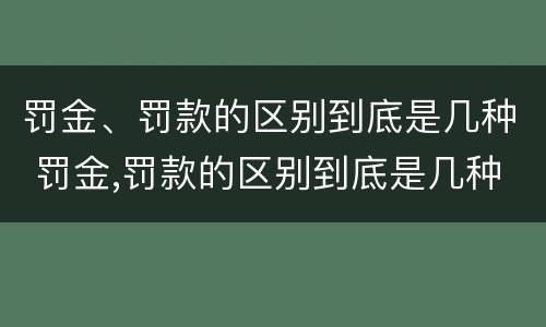 罚金、罚款的区别到底是几种 罚金,罚款的区别到底是几种