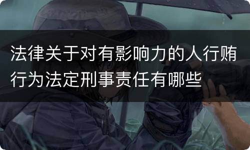 法律关于对有影响力的人行贿行为法定刑事责任有哪些