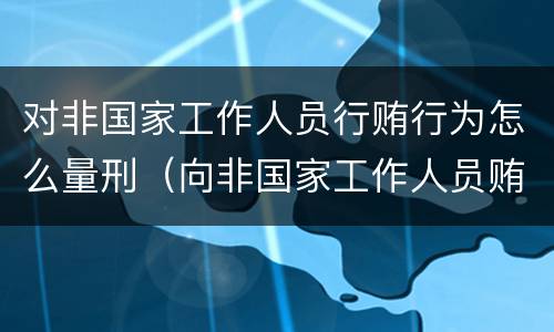 对非国家工作人员行贿行为怎么量刑（向非国家工作人员贿赂量刑）