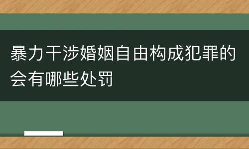 暴力干涉婚姻自由构成犯罪的会有哪些处罚
