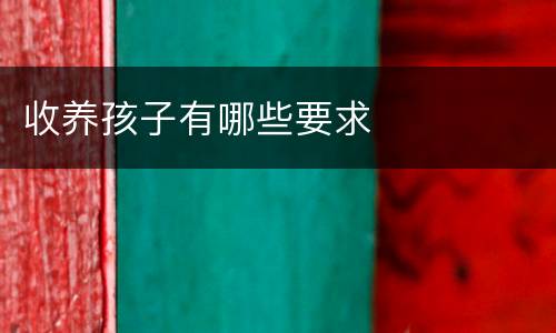 收养孩子有哪些要求
