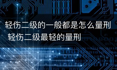 轻伤二级的一般都是怎么量刑 轻伤二级最轻的量刑