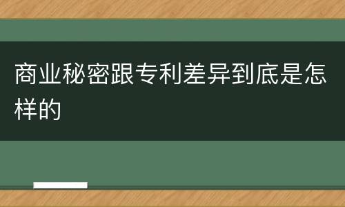 商业秘密跟专利差异到底是怎样的