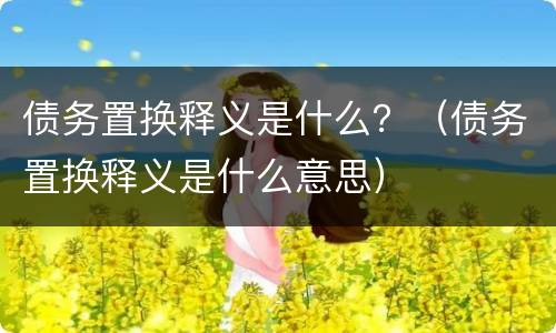 债务置换释义是什么？（债务置换释义是什么意思）