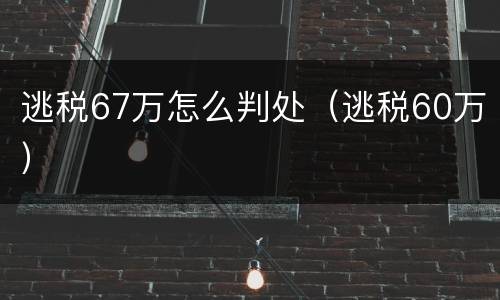 逃税67万怎么判处（逃税60万）