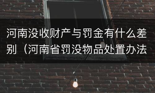 河南没收财产与罚金有什么差别（河南省罚没物品处置办法）