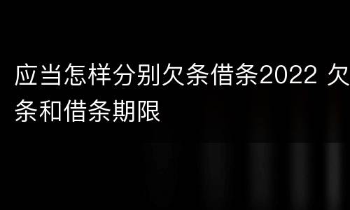 应当怎样分别欠条借条2022 欠条和借条期限