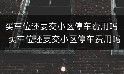买车位还要交小区停车费用吗 买车位还要交小区停车费用吗合理吗