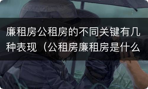 廉租房公租房的不同关键有几种表现（公租房廉租房是什么意思）