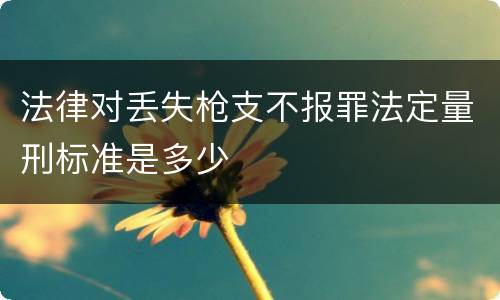 法律对丢失枪支不报罪法定量刑标准是多少