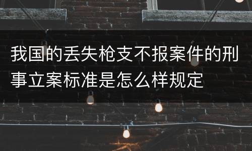 我国的丢失枪支不报案件的刑事立案标准是怎么样规定