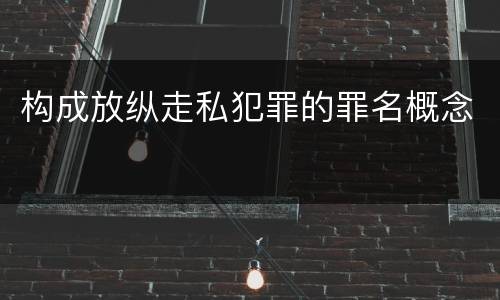 构成放纵走私犯罪的罪名概念